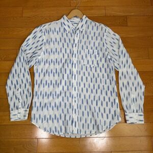 Gant Rugger That Oxford Mens XL‎ Blue White Ikat Print Button Down Shirt